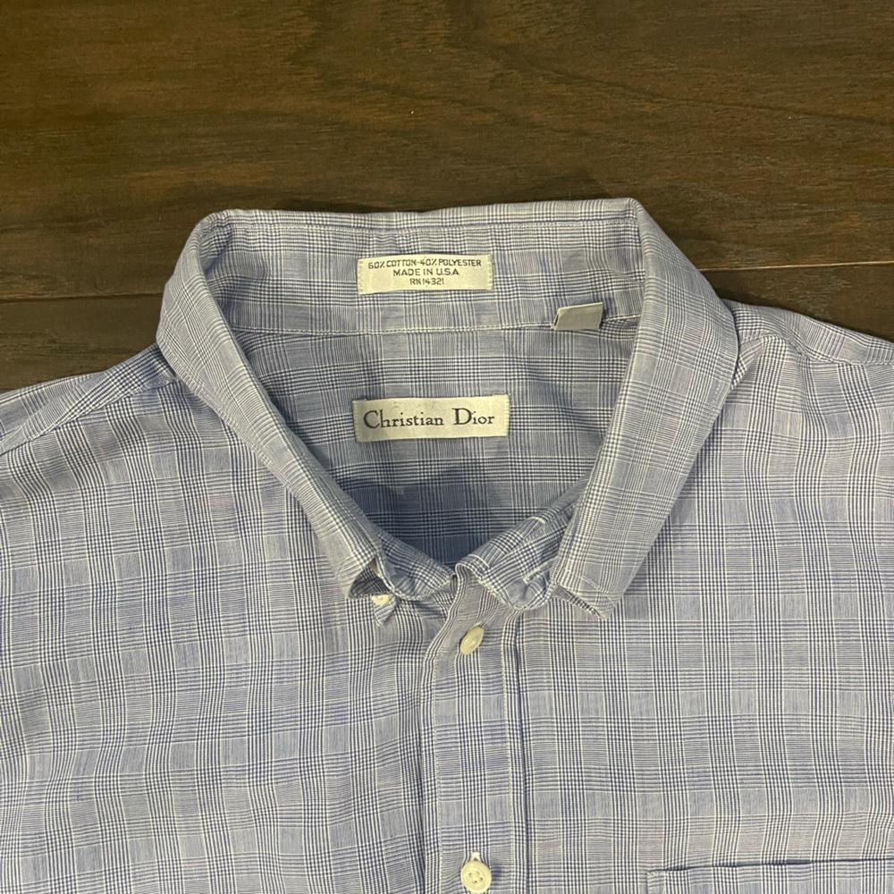 Christian Dior Men’s Long Sleeve Button Down Shirt Size 34/35 and 17 Neck - Picture 5 of 6